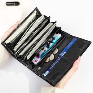 Women Purse Large Capacity Credit <b>Card</b> <b>Holder</b> <b>Ladies</b> Clutch Long <b>Wallet</b> Genuine Leather <b>Wallet</b> <b>for</b> Women - Product Image 4