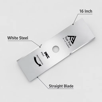 Lame de tondeuse à gazon droite en acier blanc Tuoyue de 405 mm (16 pouces) pour désherbage