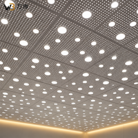 Panneau de plafond en aluminium rétroéclairé par LED, diffuseur en acrylique découpé au laser, motif personnalisé, décoratif, ignifuge, insonorisant, dalles de plafond
