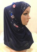 Hijab musulman à fleurs en strass pour femmes écharpe Hijab islamique XDH015 vente en gros