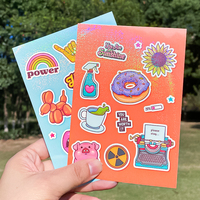 Toptan su geçirmez özel baskı vinil öpücük Cut Sticker Sheet OPP çanta paketi