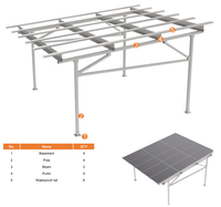 Voyage solaire étanche panneau solaire en acier carports Structure Kit système 60 m/s charge de vent 1.4KN/m2 charge de neige pour voiture