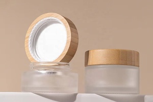 Reliable Quality Frosted <b>Glass</b> Jars Bamboo <b>Packaging</b> with Bamboo Lid Cosmetic <b>Glass</b> Jar - Product Image 6