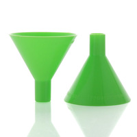 Entonnoir de remplissage triangulaire en plastique PP de qualité alimentaire ZFA-780, écologique, avec gaufrage, mini vert, pour usage en cuisine