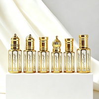 Flacon de parfum miniature de luxe arabe en verre transparent de 3 ml et 6 ml avec bouchon à vis, idéal pour les huiles parfumées et les voyages