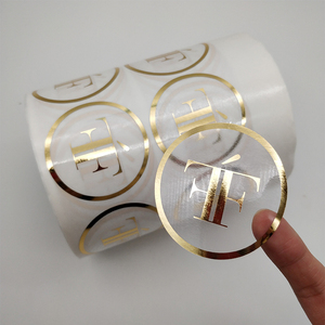 Etichette <span class=keywords><strong>Adesive</strong></span> Rotonde Personalizzate OEM in PVC Vinilico Impermeabile con Stampa Trasparente e Lamina Dorata - Product Image 3