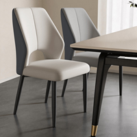 Chaises de salle à manger minimalistes pour hôtel, modernes, haut de gamme, légères, avec structure en métal, assise en cuir, ergonomiques, durables, certifiées CE