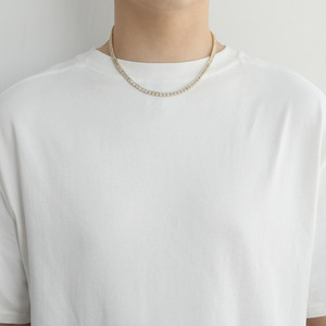 Cadena de tenis de circonitas de 5 mm, collar de hip-hop para hombre con diseño de azúcar de roca, cierre de caja simple, cierre a presión. Moda Tanjing - Product Image 3