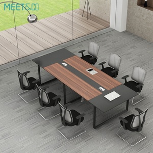 Mesa de Conferencia Moderna Meet&CO con Panel de Madera, Muebles de Oficina para el Hogar o Sala de Juntas Comercial, para Reuniones o Trabajo - Product Image 1