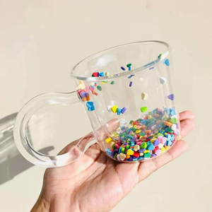 Copo de água de vidro duplo transparente, copo criativo fofo para garotas, amor caseiro, suco quicksand, 2022 - Product Image 2
