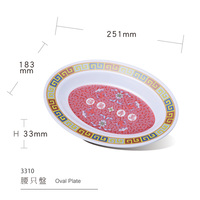 Assiette de service ovale profonde pour légumes poissons poulet mélamine restaurant vaisselle en plastique pour cuisine chinoise
