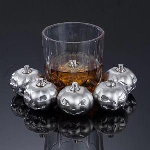 Personnalisé créatif rapide-congelé métal tête de citrouille <span class=keywords><strong>whisky</strong></span> glace <span class=keywords><strong>Rolling</strong></span> <span class=keywords><strong>Stones</strong></span> Cubes Drinkware accessoires - Product Image 2