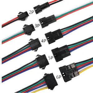 JST SM 2P 3P 4P 5P 6P Plug Socket Male to Female Wire Connector LED Strips Lamp Driver Connectors Quick Adapter