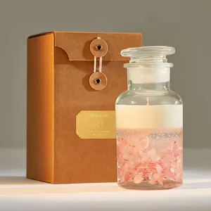 DIY Gift Box Dried Fower Fragrância Óleo Essencial Vela Perfumada companheiro Presente Aniversário Exquisite Vela