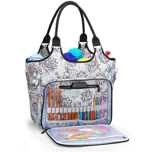 Bolsa de punto de ganchillo, organizador de almacenamiento de hilo de punto de marca personalizada para madejas de hilo, agujas de tejer, ganchos y bolsa de mano para tejer - Product Image 1