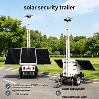 Remolque de Vigilancia Solar Portátil con Cámara CCTV, Remolques de Vigilancia Solares Fuera de la Red para Seguridad en Exteriores