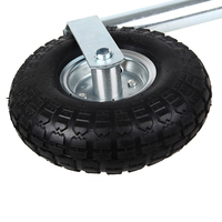 Remorque tactique en aluminium avec pince et jante en acier, roue dentelée pneumatique, robuste de 48 mm