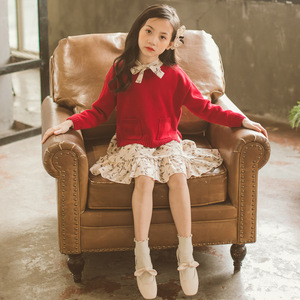 Children Girl Autumn Girls Knit Cotton Long Floral Cotton <strong>Kids</strong> <strong>Dresses</strong> Newest Design From Online Wholesale Shop - Product Image 3