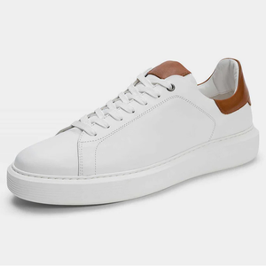 Zapatos de Hombre de Cuero Vacuno, Zapatos para Caminar con Cordones, Transpirables, Antideslizantes, Resistentes, Blancos, Casuales, para Primavera/Verano - Product Image 1