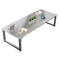 Table de conférence rectangulaire extra-épaisse en acier inoxydable pour bureau professionnel, table de travail moderne et simple, table de formation et de réception