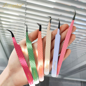 Lashestar Colourful Grip <strong>Eyelash</strong> <strong>Tweezers</strong> Custom Box Packing Private Label Fiber Tip Volume Lash Extension <strong>Tweezers</strong> Set - Product Image 3