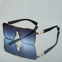 Lunettes de soleil carrées tendance pour femmes, lunettes de soleil métalliques dégradées, protection solaire, pour hommes