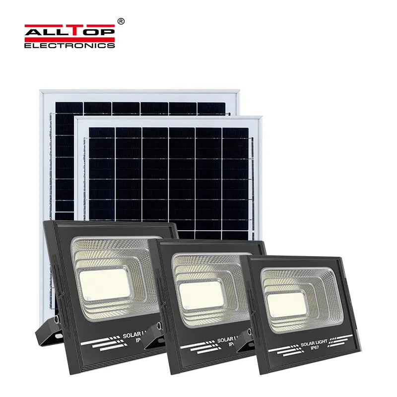 ALLTOP New Design SMD ABS Outdoor Portable Ip65 Waterproof 50W 100W 150W 200W 300W Led Solar Flood Light