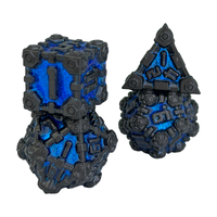 Lot de dés métalliques polyédriques OEM Xinshang écologiques à 7 pièces, à angles droits, à 6, 8, 10, 12, 20 faces pour jeux de rôle fantastiques, science-fiction et D&D