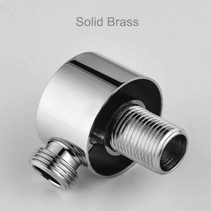 Adaptador de codo de suministro de pared, Conector de manguera de ducha de montaje en pared redondo de latón, salida de agua de Unión descendente para ducha de mano - Product Image 3