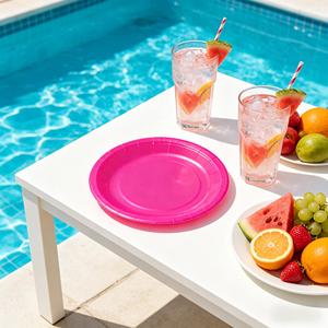 Piatti per Feste Party Love Fucsia, 17cm Rotondi in Plastica per Celebrazioni di Compleanno - Product Image 4