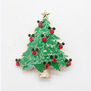 Broche de Bisutería de Aleación con Pedrería y Esmalte, con Diseño de Árbol de Navidad, Guirnalda, Alce y Reno, Regalo de Boda - Product Image 2