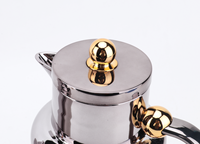 Carafe isotherme de luxe en verre rose sans plomb, style Dallah arabe, finition or canon de fusil, pour café