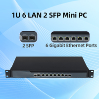 Intel Celeron 3865U DDR3 MSATA 6 ports Ethernet RJ45 2 SFP pare-feu routeur souple mini pc ordinateur 1U serveur réseau domestique avec ventilateur