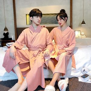 Hot Spring and Autumn Thin Women's Thermal Soft Crocheted <strong>Waffle</strong> <strong>Robe</strong> Long Sleeve Dressing Gown Bathrobe - Product Image 2