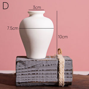 Vase artisanal, art minimaliste pour table, en porcelaine blanche pure, vase en céramique pour bourgeons de fleurs, décoration de salon - Product Image 6