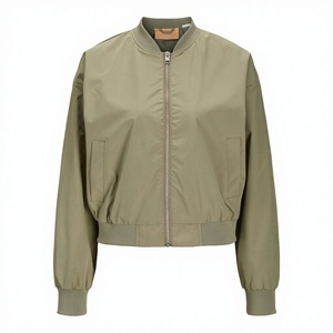 2026 Women Winter Bomber <b>Jacket</b> Stand Collar Full Zip | <b>Lightweight</b> Breathable Casual <b>Jacket</b> <b>Ladies</b> OEM Custom Wholesale BLACK - Product Image 2
