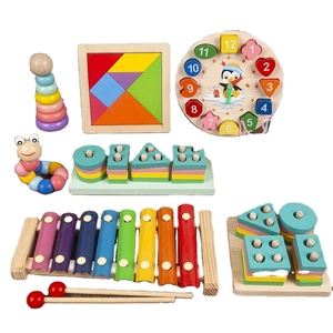 Juguetes Educativos de Madera para la Primera Infancia: Set de Piano con Cuentas Giratorias, Reloj, Torre Arcoíris y Gusano Retorcido para Bebés y Niños Pequeños - Product Image 1