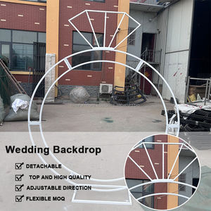 LEDA Toile de fond de mariage en forme d'anneau blanc pour proposition Arche de mariage en métal Décoration pour événements - Product Image 2