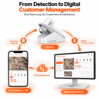 Analyseur facial et capillaire 2 en 1 avec intelligence artificielle pour l'analyse de la peau, la détection de la perte de cheveux et les soins du cuir chevelu