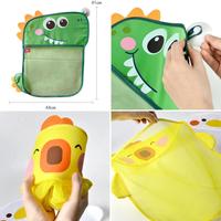 Nouveau dessin animé canard bébé salle de bain maille sac ventouse conception pour jouets de bain enfants formes animales tissu sable jouets stockage filet sac