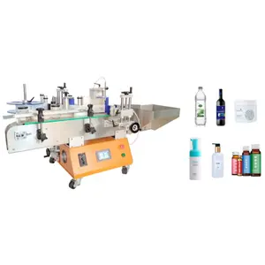 hot sell small desktop roller water beer wine cans jar vial plastic glass label applicator automatic bottle labeling machine