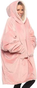 Cappotto con cappuccio oversize in <span class=keywords><strong>pile</strong></span> da donna con maniche e tasche, utilizzabile come <span class=keywords><strong>coperta</strong></span>, disponibile come campione. - Product Image 6