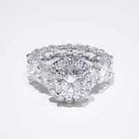 Bague Moissanite Entièrement Sertie de Diamants VVS en Argent Sterling S925, Luxe, Testeur de Diamant Inclus, Bagues de Mode Personnalisées