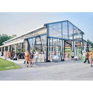 Black Aluminum Alloy and <strong>Glass</strong> Marquee Wedding Pavilion Transparent Atrium Movable Event Tent for Outdoor Use - Product Image 3