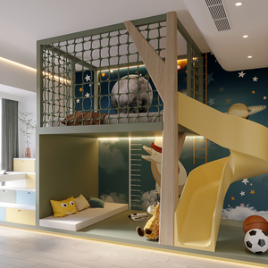 <span class=keywords><strong>Lit</strong></span> superposé pour enfants JINS, <span class=keywords><strong>lit</strong></span> superposé moderne en bois combiné pour garçons et filles, meubles de chambre d'enfant, lits superposés avec toboggan - Product Image 2