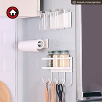 Étagère magnétique murale multifonctionnelle pour réfrigérateur, support de séchage pour verres à eau et bouteilles.