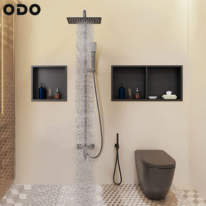 נישת מקלחת מנירוסטה 304 בהתאמה אישית, נישת קיר שחורה, מדף אמבטיה מובנה בקיר, ללא צורך באריחים, שקוע לחדר אמבטיה - Product Image 3