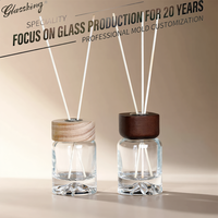 Bouteilles diffuseurs de parfum en verre transparent personnalisées en usine, de 50 ml à 300 ml, rondes et carrées, écologiques et durables, couleurs et logos personnalisés disponibles