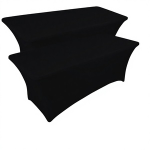 <span class=keywords><strong>Tovaglia</strong></span> Rettangolare 6FT in Poliestere Nero Tinta Unita, Antipiega, Lavabile per Eventi, Feste e Matrimoni - Product Image 2