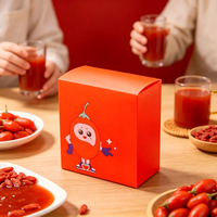 Boîtes en plastique recyclé PET rouge de qualité alimentaire, personnalisables, pliables, pour plats à emporter, couleur CMYK, cadeaux, artisanat